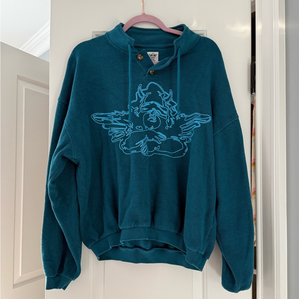 BoysLie Henley Button Up Sweatshirt